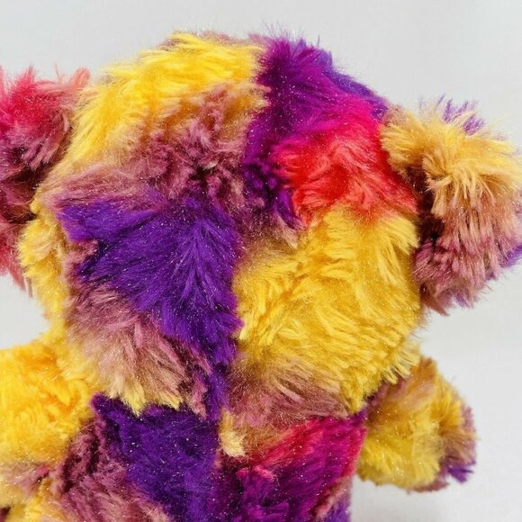 Kellytoy Colorful LGBT Rainbow Bear Plush 10” Sitter Pink Bow Heart Love Smile - Picture 6 of 10